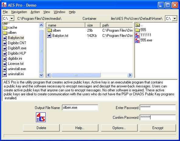 Screenshot of AES Pro 5.5